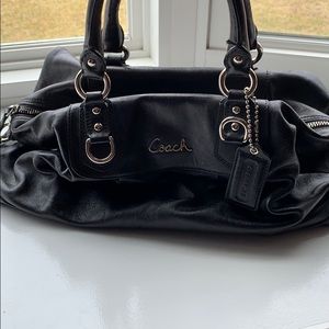 Coach black leather bag